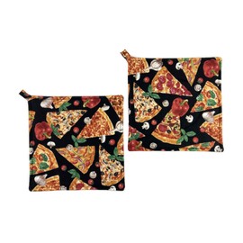 Pizza Slices Potholders Set of 2 Hot Pads 8 inch by 8 inch