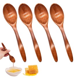 4 Stück Holzlöffel Klein, Honiglöffel Holz, Teelöffel, Natürliches Nanmu Suppenlöffel, Mischen Rühren Kochen Wooden Spoon, Holz Kochbesteck Für Tee, Kaffee, Marmelade, Honig, Küchenzubehör