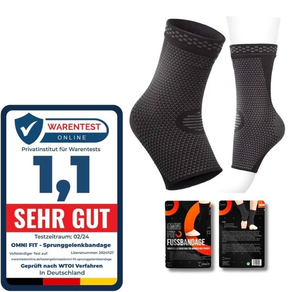Omni Fit Ankle Brace (1 Piece) Maximum Comfort, No Sweating, No Restrictions - For Sports, Arthritis, Plantar Fasciitis & More For Long Lasting Relief and Full Range of Movement