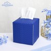 HOMOTEK 1 Pack Tissue Box Cover, Square PU Leather Tissue