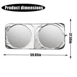 Car Windshield Sun Shade, Cool Reflective Sun Blocker, Foldable Car Front Window Covers, Sun Protection Automotive Glass Shade for Comfortable Driving for Universal Car SUV Truck (59.06x27.56'')