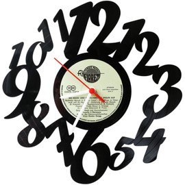 GRAVURZEILE Wall Clock Vinyl Record Clock "Numbers" Upcycling Design Clock Wall Decoration Vintage Clock Wall Decoration Retro Clock Made in Germany