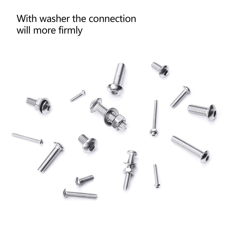 880Pcs M2 M3 M4 M5 Stainless Steel Precise Metric Hex