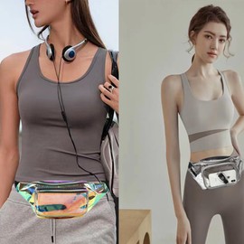 Wilbeva Clear Fanny Pack Belt Bag Stadium Approved for for Women Men, Multi-purpose Transparent Waist Pack-Colorful