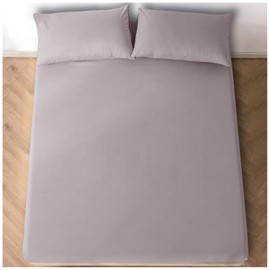 Polycotton Super King Fitted Sheet (180 X 200 Cm) - Super Soft Elasticated Corners Bed Sheets 25cm Deep Grey
