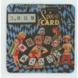 Spin A Card vintage Pinball Machine COASTER  - Playing Cards Image- Play Poker