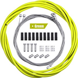 4 Pieces Universal Bike Inner Brake Cable Housing Kit Bicycle Brake Cable Replacement for Mountain and Road Bike Gear Kit (Green)