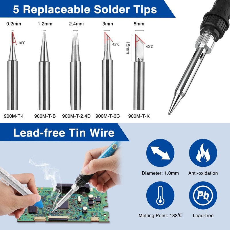 Soldering Iron Set, 24 Pieces, 60 W Welding Tools, Electric