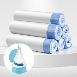 VISATOR Portable Travel Potty Chair Liners Bags Universal with Drawstring, 90 PCS (18 * 20INCH) (White)