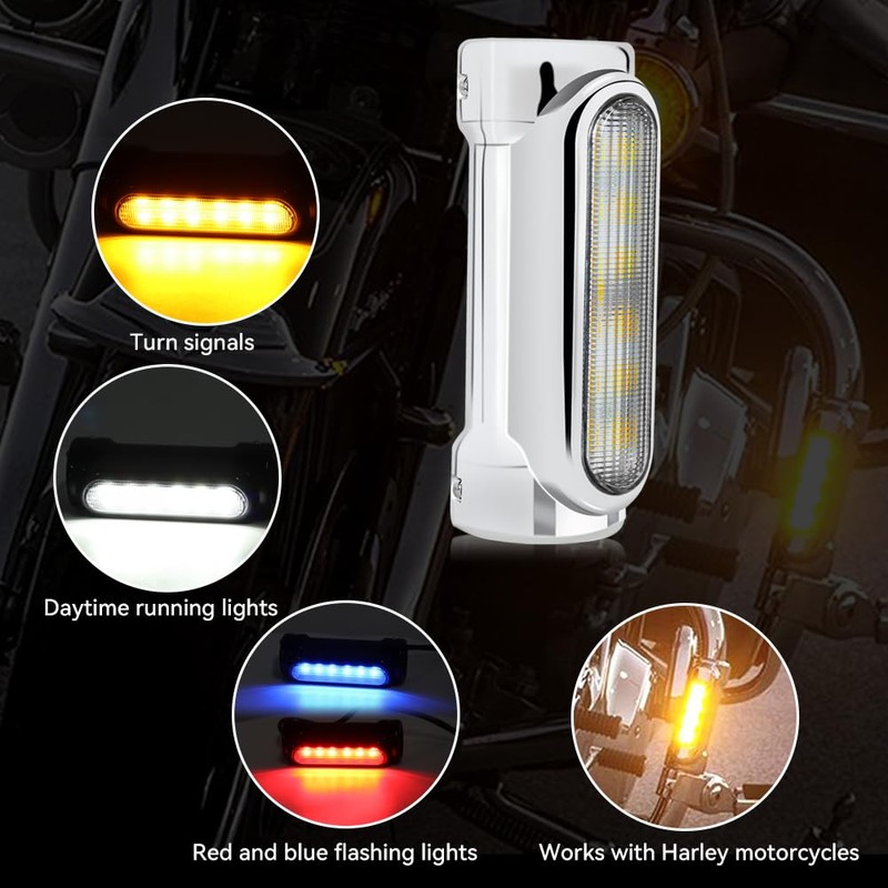 WUMFIRE Motorcycle Driving Light Highway Light bar Red and Blue