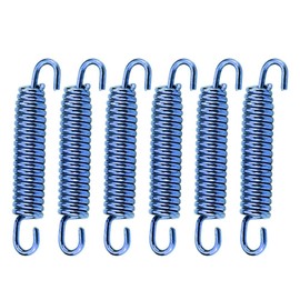 Qiilu Exhaust Spring 63 mm Pack of 6 Spiral Spring Stainless Steel Blue for Modification of Motorcycle Exhaust Gases