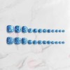 NEURAD Nail Tips for Feet, Sea Blue, 24 Pieces, Glitter,
