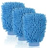 3 Pack Chenille Microfiber Car Wash Mitt, 7" x 9.8"