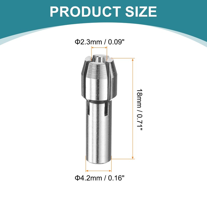 sourcing map 4pcs 2.3mm Drill Chucks Collet Bit 18mm Length