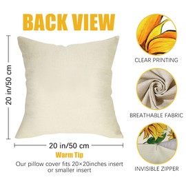 Fahrendom Sunflower Sunshine Decorative Throw Pillow Cover 20 x 20 Set of 4, Spring Summer Home Sweet Home Blessed Porch Patio Outdoor Pillowcase, Fall Autumn Flower Farmhouse Couch Cushion Case Decor