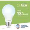 Sigalux A19 LED Light Bulb 60W Equivalent, E26 Medium Base