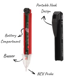 Mr. Pen Voltage Tester, Non Contact AC Voltage Detector, Electric Tester Pen, Red & Black