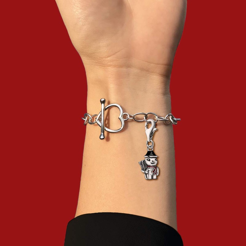 Quiges Silver-Plated Winter Spirit Motif Charm Pendant with Lobster Clasp