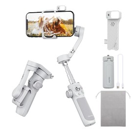 FeiyuTech VB4 Smartphone Gimbal with AI Module [AI Tracking, Light Module, Gesture Control, 8.5 inches (216 mm), Extension Rod, 3-Axis Smartphone Gimbal, Tracking Function, Tracking Shooting Selfies,