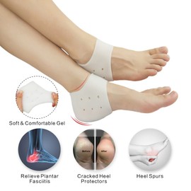Heel Cups, Heel Sleeves, Plantar Fasciitis Inserts, Gel Heel Pads Cushion, New Material (3 Pairs) Great for Heel Pain, Dry Cracked Heels, Achilles Tendinitis, for Men & Women.