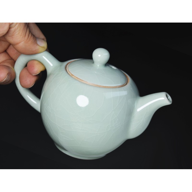 Small Ceramic Teapot, 9oz Tea Pot Chinese Tradition Kiln-changed Glaze
