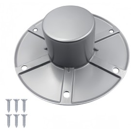 RV Trailer Pedestal Base Round Flush Mount Table Leg Base, Aluminum RV/Boat Pedestal Table Base Flange - Floor Mounting Base with 6 Mounting Holes - Includes Mounting Screws（Silvery）