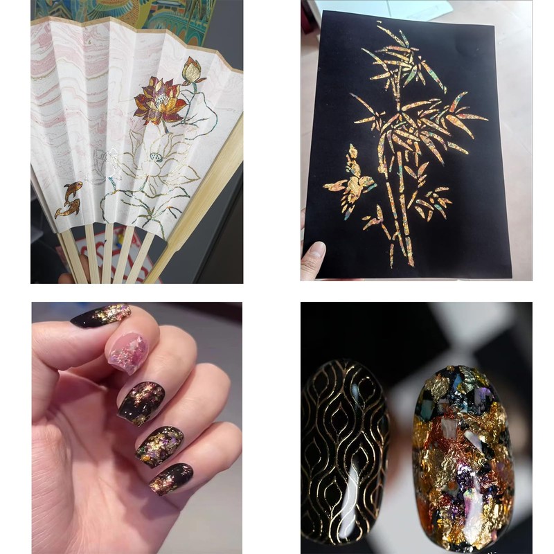 BLWAFY Gilding Flakes Leaf Flakes Gilding Variegated Gold Foils for