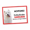 Samoyed Freilaufender Dog Sign with Saying Door Sign Dog Sign