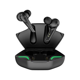 Auriculares Inalámbricos Bluetooth con Estuche de Carga, LED Verde, Negro