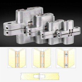 Fdit 180 Degree Hinges Invisible Door and Window Hinge Zinc Alloy Folding Door Cross Hidden Hinges 43.7 mm / 60.4 mm / 68.8 mm / 94 mm (43.7 mm)