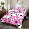 CCoutueChen Queen Soccer Comforter Set for Girls Pink Floral Bedding