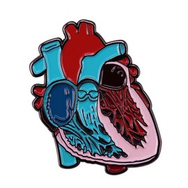 Anatomical Heart Enamel Pins Medical Anatomy Brooch Heart Neurology Pins for Doctor Nurse Lapel Pin for Clothing Bag Backpack Jacket Hat DIY Badge Gifts