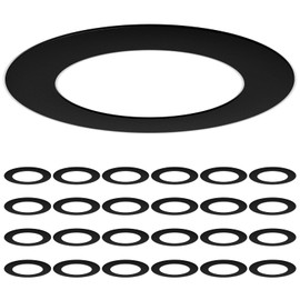 Amico 24 Pack Goof Rings for 6 Inch Recessed Lights, Can Light Trim Ring Cover, Outer Diameter 8.6-inch, Inner Diameter 6.2-inch, Durable Plastic Design, Black
