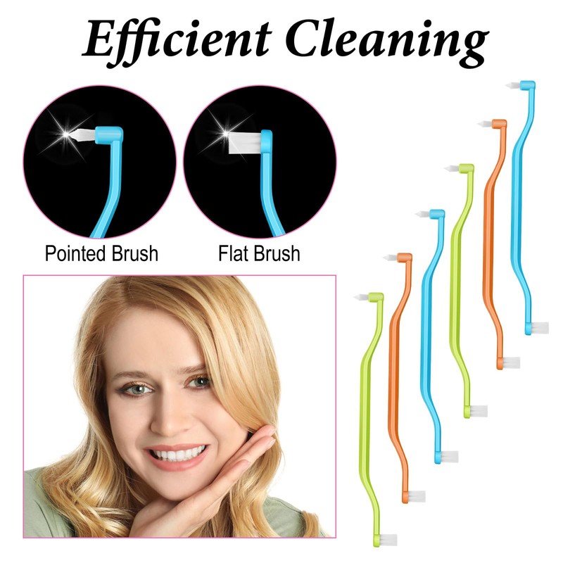 6 Pcs Soft Interdental Brushes Small-Head Orthodontic Toothbrush Teeth Detail