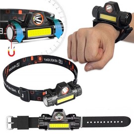 LED wrist lantern, adjustable headlamp, flashlight, bicycle/motorcycle light, night work, wristband-type waterproof lantern / LED 손목랜턴 후레쉬 각도조절 헤드랜턴 손전등 자전거 오토바이 라이트 야간작업 손목밴드형 방수 랜턴