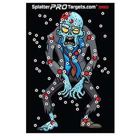 Zombie Splatter Targets, 12x18. Shots Burst with a Bright Splatter Upon Impact. Instantly See Your Hits and Misses!
