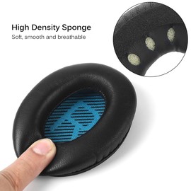 VIIMAKE Thicken Lambskin Leather Ear Pads Cushions for QC 35 QC35ii, Soft Leather Replacement Earpads for Bose QuietComfort 35 / QuietComfort 35ii，Comfort and Durable (Black)