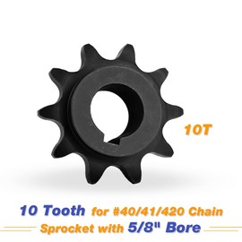LIHAIPAI 5/8” Bore 10 Tooth Sprocket for #40/41/420 Chain, C Type Sprocket for Go Kart & Mini Bike with 20/30 Series Torque Converters