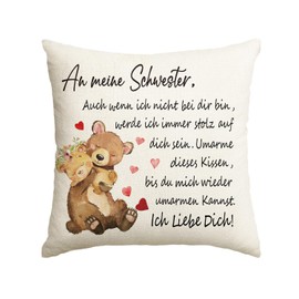 Artoid Mode Ich Liebe Dich Lieblingsmensch Gift For Sister Cushion Cover 45 x 45 cm Hugging This Cushion Birthday Anniversary Decorative Cushion Cover