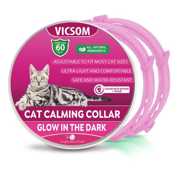 Calming Collar Cat, Luminous Glow Cat Calming Collars, Pheromone Cat