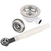 Kitchen Sink Stainless Steel Strainer Waste 1 Bowl Kit 90mm