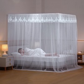 Living Peace Lace Bed Mosquito Net (180x200cm) (Indi Blue)