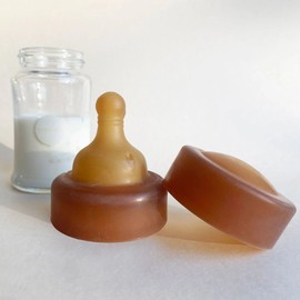 Hevea Natural Rubber Wide Neck Feeding Bottle Nipple, Medium Flow