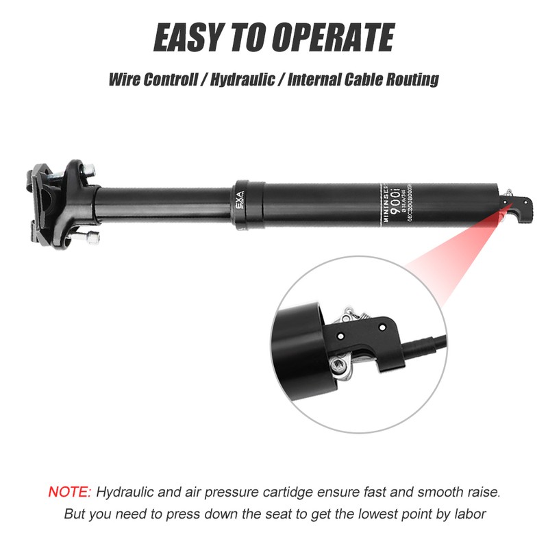 30.9mm/31.6mm Mountain Bike Seatpost with Adjustable Height MTB Cable Controlled