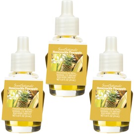 Scentsationals Fragrance Oil Plug In Air Freshener Refills 3-Pack - Honeysuckle Pineapple - Compatible with ScentSationals & Fusion Diffusers, Long-Lasting Home Fragrance, 0.8 fl oz Each