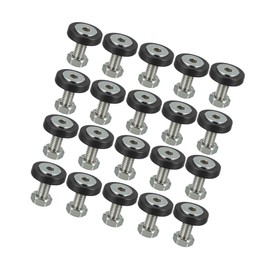Hihaha 20 Pcs Car Motorcycle Black M6 Fender Bumper Washer Bolt Nuts Kit Aluminum Alloy Engine Bay Fastener Durable Material