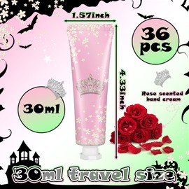 Loopeer Nourishing Magic Witched Hand Cream, Hydrating Hand Lotion with Rose Scent, Witch Movie Merch Gifts for Women Men Dry Skin Repair Work Party Favors, 1 Oz Travel Size(36 Pcs,Crown)