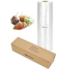 Immuson Food Storage Bags, Plastic Produce Bag on a Roll Fruits, Vegetable, Bread, Food Storage Clear Bags (12" x 16",20 Rolls)
