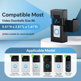 Anti-Theft Doorbell Door Mount, No-Drill Mounting Bracket for Home Apartment Office Room Rentals, Easy to Install