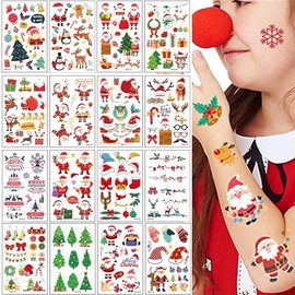 2024 Christmas Decorations: Christmas Tattoo Sticker, Face Whole Face, Hand, Neck, Chest, Arm, Leg, Tattoo, Unisex, Costume, Cosplay, Kids, Cute Face Seal, Makeup, Water Transfer, Sticker, Cute,